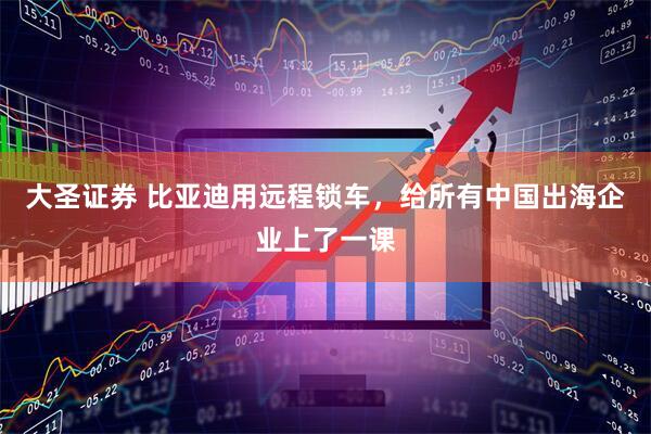大圣证券 比亚迪用远程锁车，给所有中国出海企业上了一课