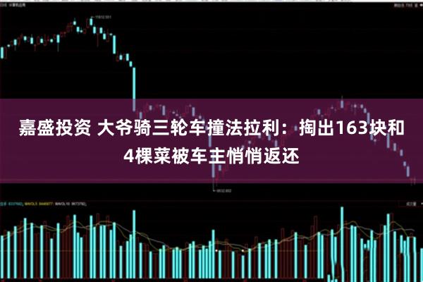 嘉盛投资 大爷骑三轮车撞法拉利：掏出163块和4棵菜被车主悄悄返还